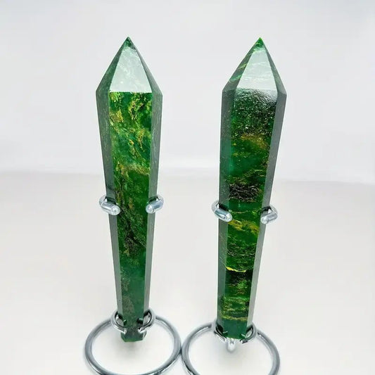 Sheehas Feng Shui Natural Crystal Emerald Scepter - The Sacred Object for Body - Mind Harmony and Energy Initiation ( Height: 5.9" - 6.2") - 我的商店 - 