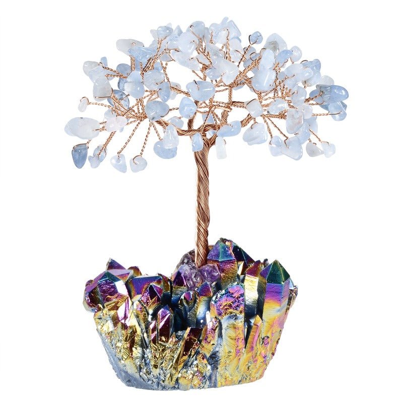 Sheehas Feng Shui Natural Crystal Tree of Life with Electroplated Crystal Cluster Base - 我的商店 - 