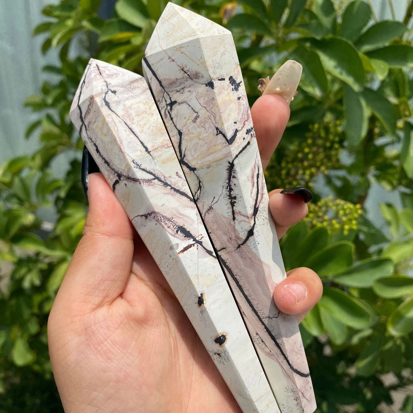 Sheehas Feng Shui Natural Flower - Like Agate Scepter - The Sacred Object for Spiritual Rhyme, Zen and Wisdom Enlightenment ( 6.2" - 6.7") - 我的商店 - 