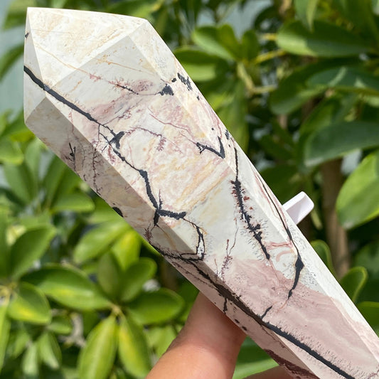 Sheehas Feng Shui Natural Flower - Like Agate Scepter - The Sacred Object for Spiritual Rhyme, Zen and Wisdom Enlightenment ( 6.2" - 6.7") - 我的商店 - 