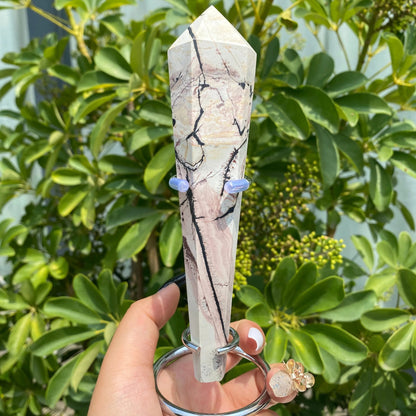 Sheehas Feng Shui Natural Flower - Like Agate Scepter - The Sacred Object for Spiritual Rhyme, Zen and Wisdom Enlightenment ( 6.2" - 6.7") - 我的商店 - 