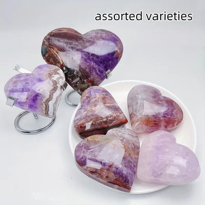 Sheehas Feng Shui Spiritually Charming Natural Amethyst - Agate Symbiosis Heart - Shaped Ornament - The Messenger of Love and Luck Energy - 我的商店 - 