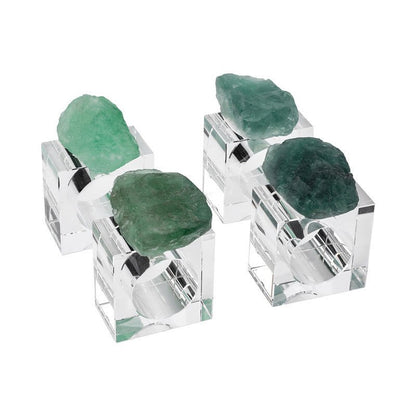 Sheehas Green Fluorite Napkin Rings (4 pcs) - 我的商店 - tablecloth clip