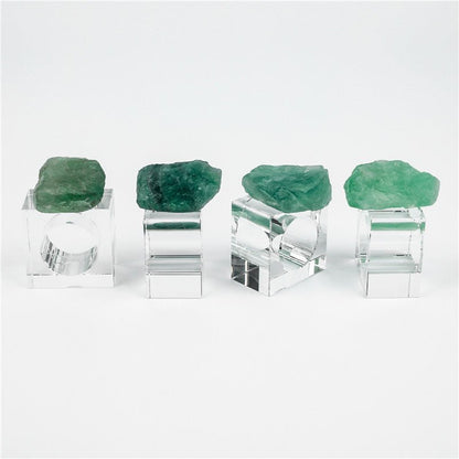 Sheehas Green Fluorite Napkin Rings (4 pcs) - 我的商店 - tablecloth clip