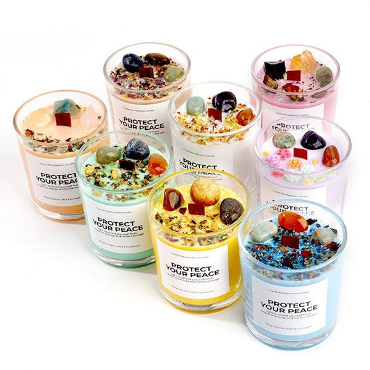 Sheehas Meditation and Prayer Crystal Energy Aromatherapy Candle - Peace of Body and Mind - 我的商店 - 