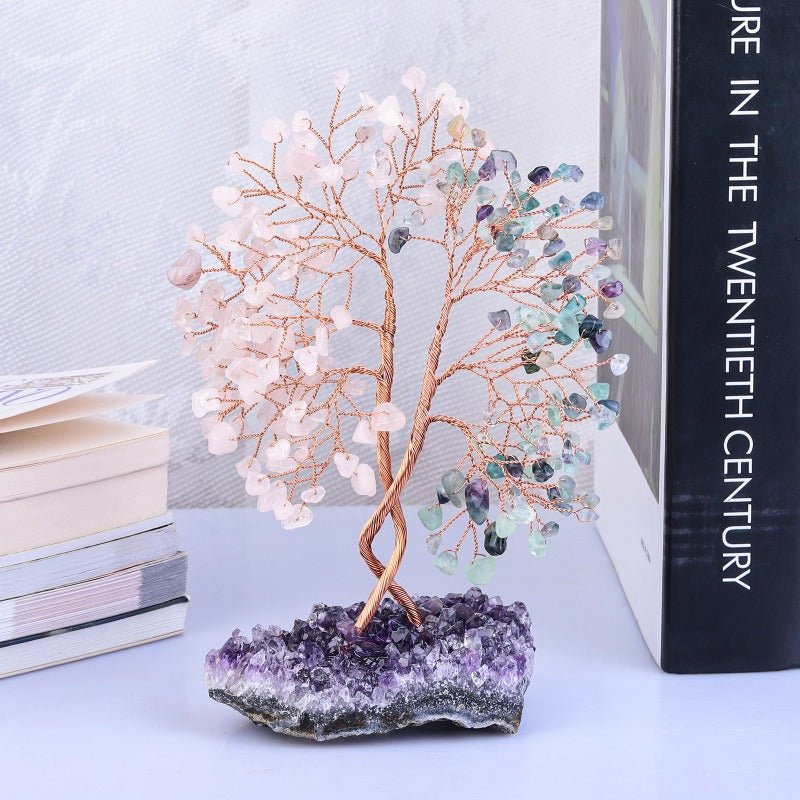 Sheehas Money Tree of Life with Natural Amethyst Cluster Base - 我的商店 - 