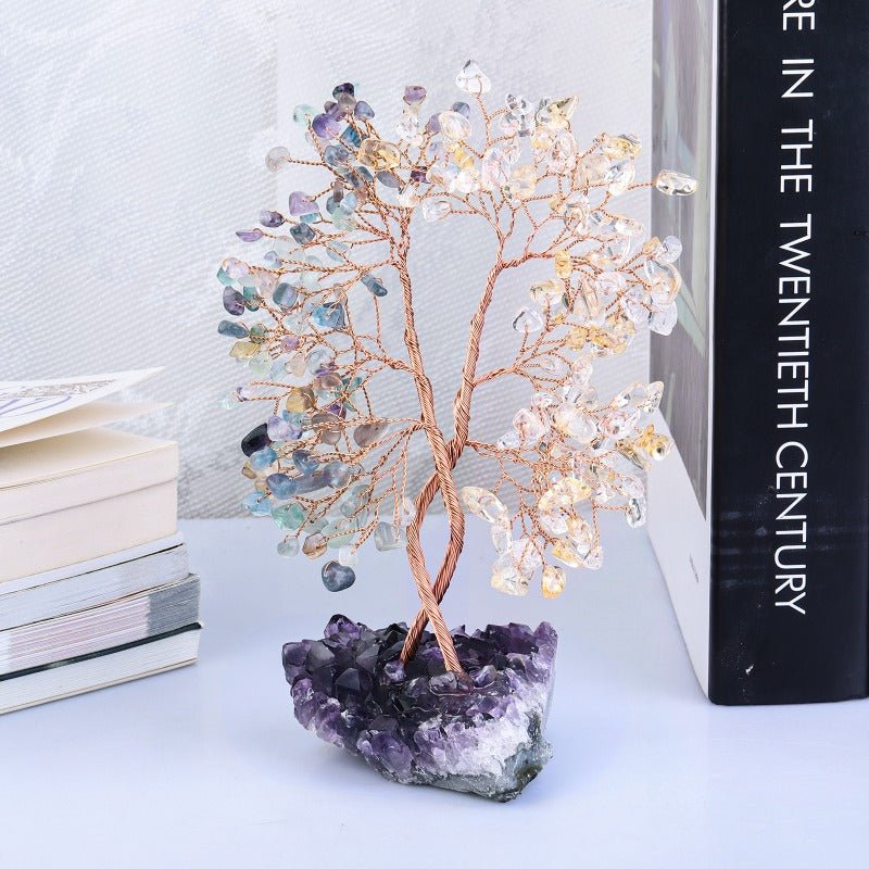 Sheehas Money Tree of Life with Natural Amethyst Cluster Base - 我的商店 - 