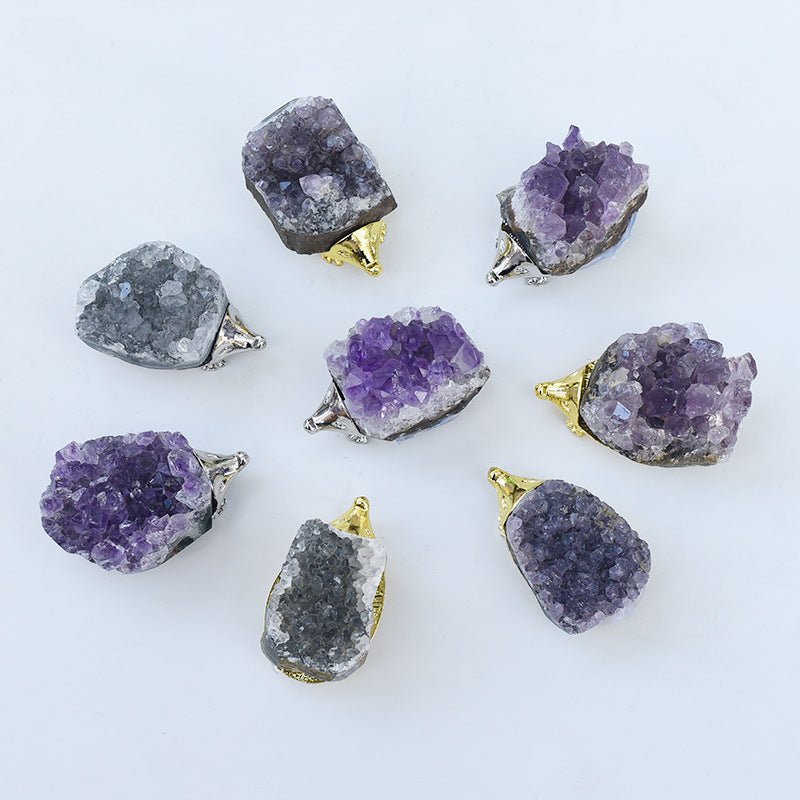 Sheehas Natural Amethyst Chakra Healing Cute Hedgehog Decoration - 我的商店 - 