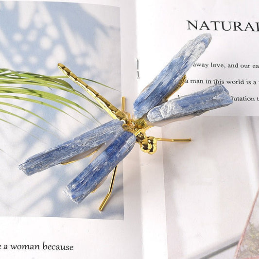 Sheehas Natural Blue Crystal Bar Dragonfly Decoration - Rebirth - 我的商店 - 