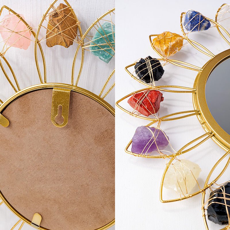Sheehas Natural Crystal Raw Stone Feng Shui Chakra Balancing Mirror - 我的商店 - 
