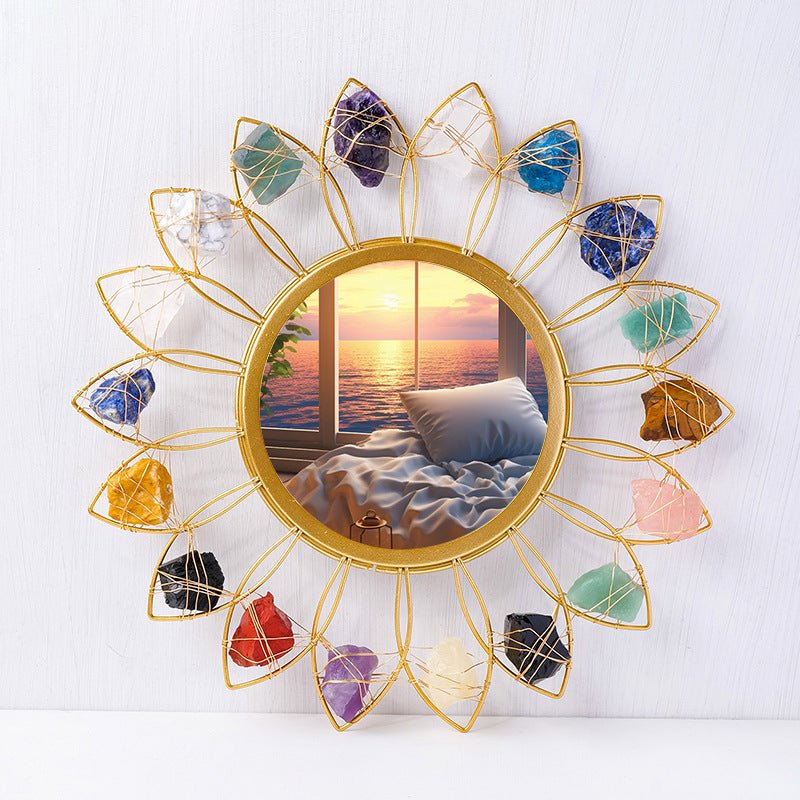 Sheehas Natural Crystal Raw Stone Feng Shui Chakra Balancing Mirror - 我的商店 - 