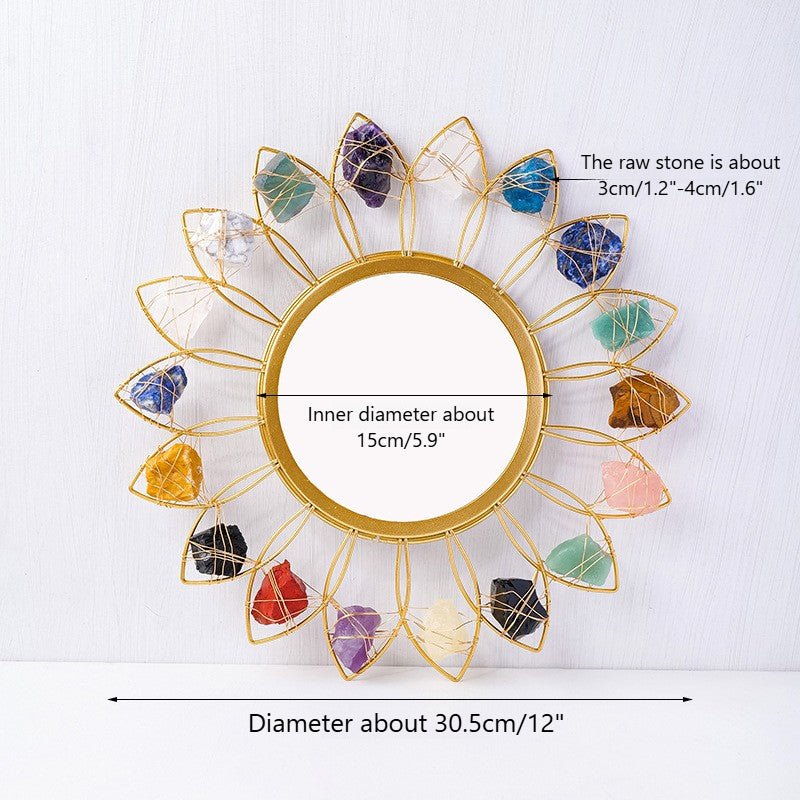 Sheehas Natural Crystal Raw Stone Feng Shui Chakra Balancing Mirror - 我的商店 - 