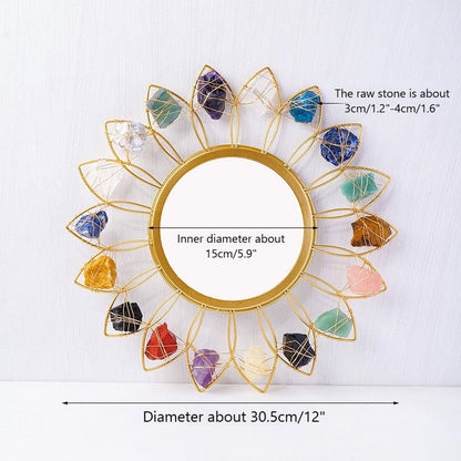 Sheehas Natural Crystal Raw Stone Feng Shui Chakra Balancing Mirror - 我的商店 - 