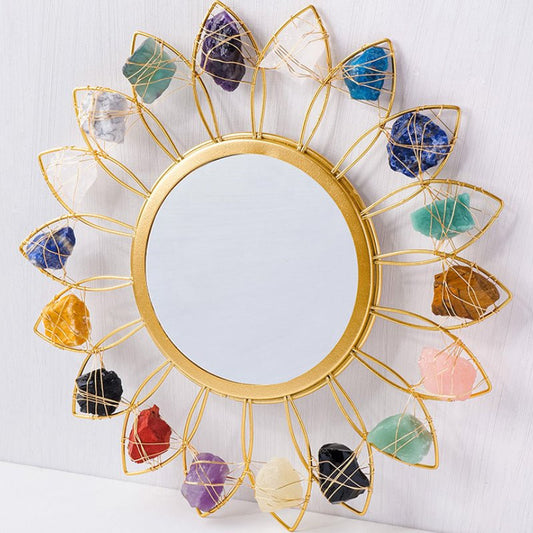 Sheehas Natural Crystal Raw Stone Feng Shui Chakra Balancing Mirror - 我的商店 - 