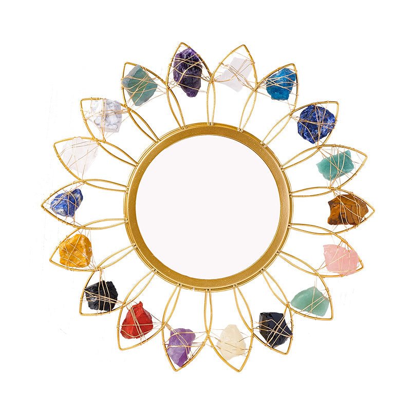 Sheehas Natural Crystal Raw Stone Feng Shui Chakra Balancing Mirror - 我的商店 - 