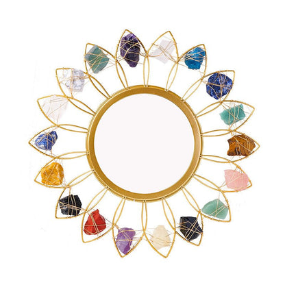 Sheehas Natural Crystal Raw Stone Feng Shui Chakra Balancing Mirror - 我的商店 - 