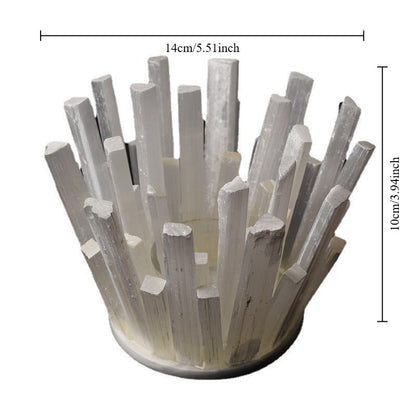 Sheehas Natural Transparent Selenite Energy Frequency Resonance Meditation Candle Holder ( Width 5.5" * Height 4") - 我的商店 - 
