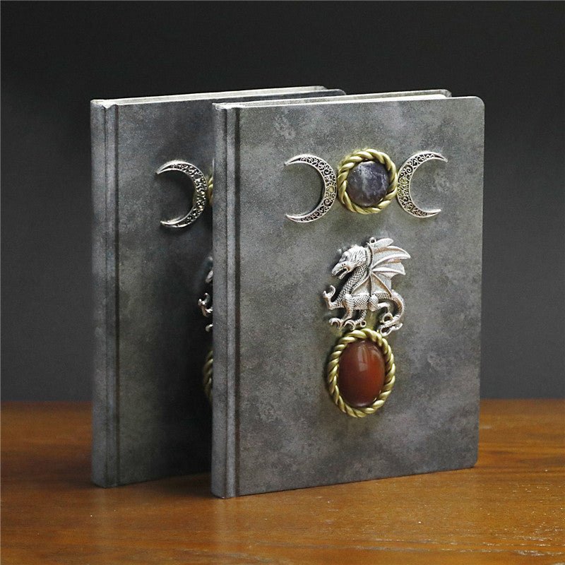 Sheehas Pterosaur Lunar Phase Fluorite Agate Magic Notebook 8.5"*6.1"*0.7" - 我的商店 - Artwork in Decor