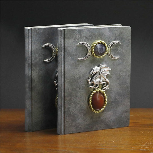 Sheehas Pterosaur Lunar Phase Fluorite Agate Magic Notebook 8.5"*6.1"*0.7" - 我的商店 - Artwork in Decor