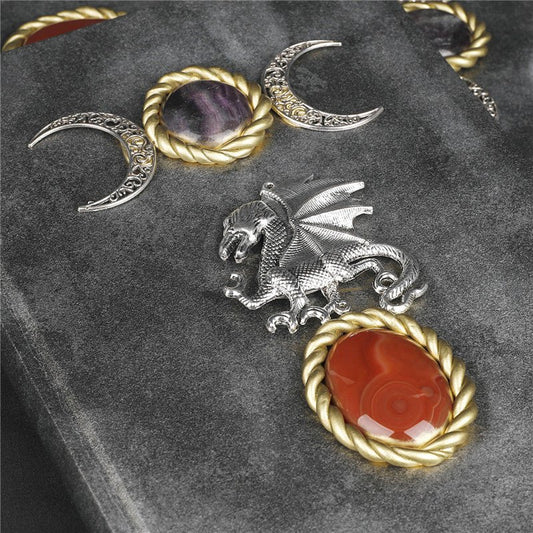 Sheehas Pterosaur Lunar Phase Fluorite Agate Magic Notebook 8.5"*6.1"*0.7" - 我的商店 - Artwork in Decor