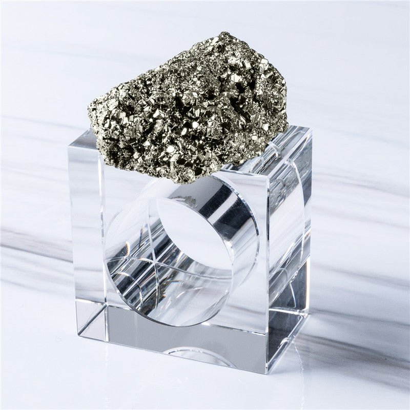 Sheehas Pyrite Crystal Cluster Napkin Rings (4 pcs) - 我的商店 - tablecloth clip