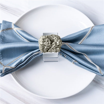 Sheehas Pyrite Crystal Cluster Napkin Rings (4 pcs) - 我的商店 - tablecloth clip