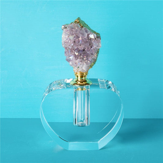 Sheehas Spiritual Guardian - Colored - Electroplated Amethyst Cluster Gold Rimmed Perfume Bottle - 我的商店 - 