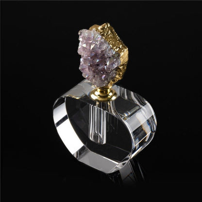 Sheehas Spiritual Guardian - Colored - Electroplated Amethyst Cluster Gold Rimmed Perfume Bottle - 我的商店 - 