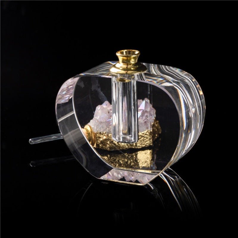 Sheehas Spiritual Guardian - Colored - Electroplated Amethyst Cluster Gold Rimmed Perfume Bottle - 我的商店 - 
