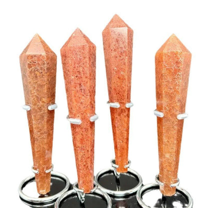 Sheehas Sunstone Strawberry Quartz Energy Scepter ( Height: 5.5" - 6.5" ) - 我的商店 - Artwork in Decor
