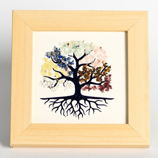 Crystal photo frame with Tree of Life painting design for growth and prosperity