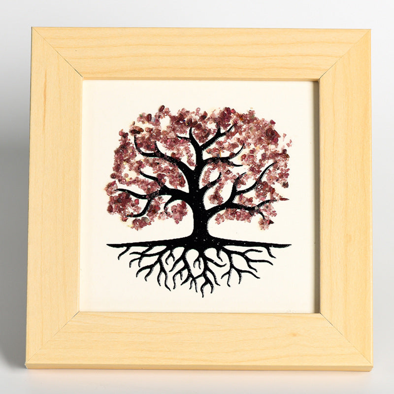 Crystal photo frame with Tree of Life painting design for growth and prosperity