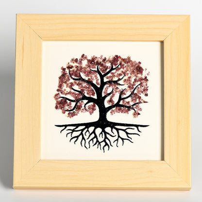 Crystal photo frame with Tree of Life painting design for growth and prosperity